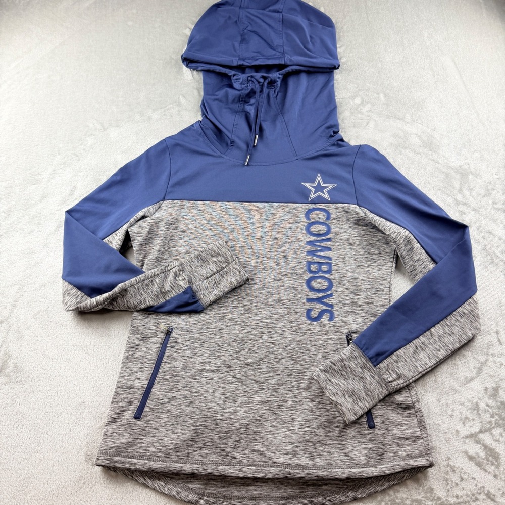 NFL Team Apparel Dallas Cowboys Women's Medium Pullover Hoodie Blue Gray